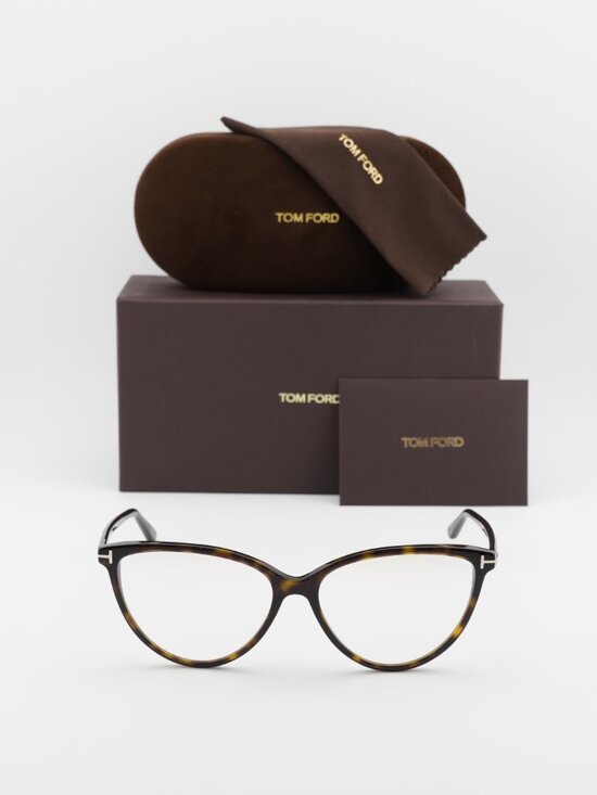 Tom Ford FT5743-B 052 Cat Eye Eyeglasses 57mm – Dark Havana main image 7